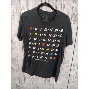 Friends TV Show Shirt Women’s Medium Black Logo Television Graphic Retro Series